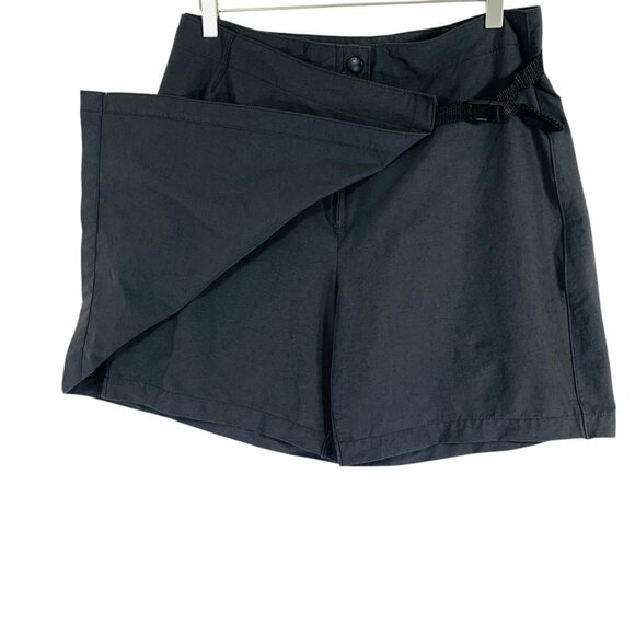 woolrich nylon/spandex womens Skort dark Gray Asymmetrical buckle waist size 1 - Picture 3 of 16